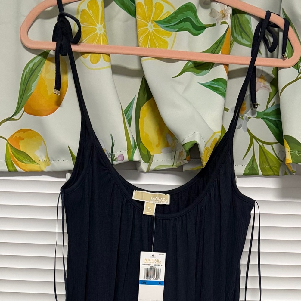 NWT Michael Kors Navy Tie Strap Maxi Dress